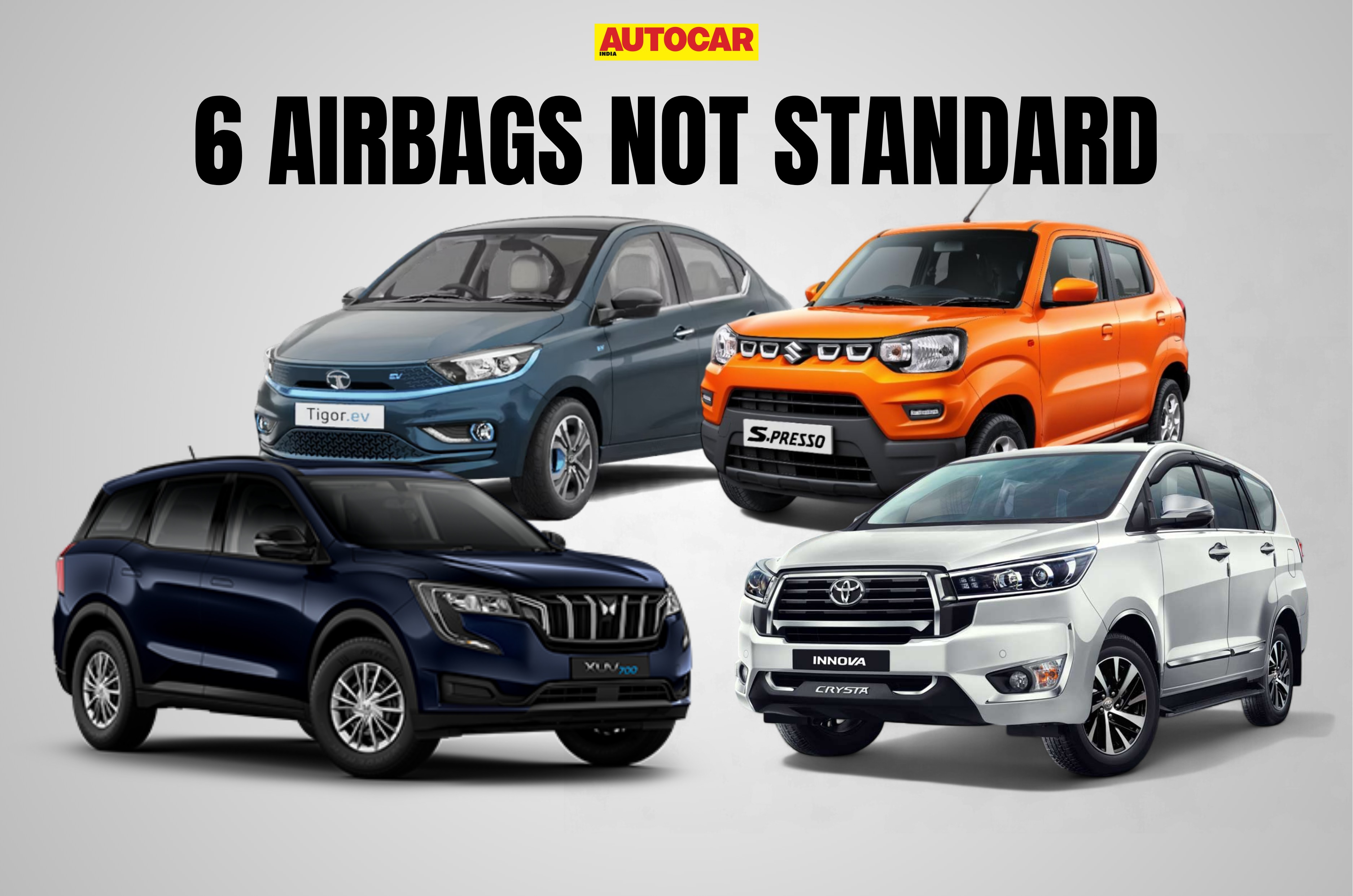 every car that does not have 6 airbags in india